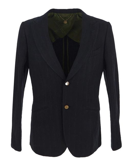 Maurizio Miri Black Blue Suit With Button for men