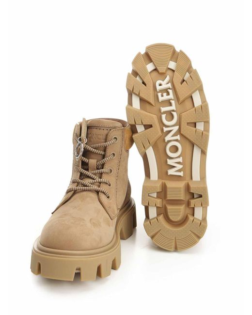 Moncler Natural Peak City Nubuck Ankle Boots for men