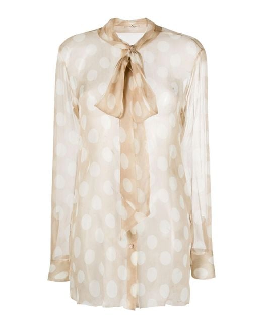 Ermanno Scervino White Polka Dot Blouse