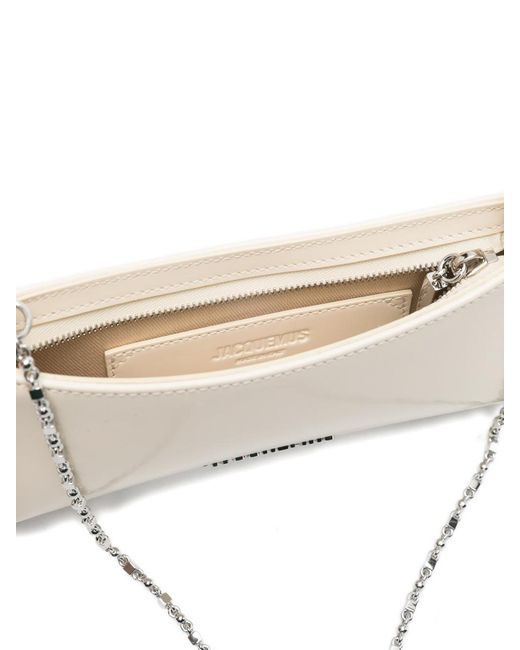 Jacquemus White Le Petit Bisou Chaine Leather Shoulder Bag