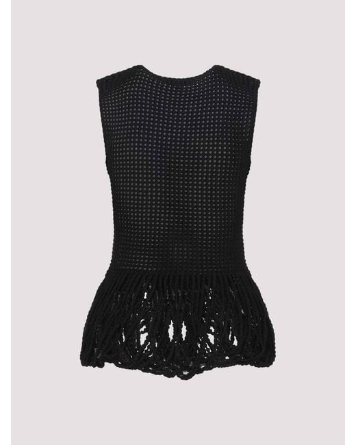 Alaïa Black Sleeveless Tops