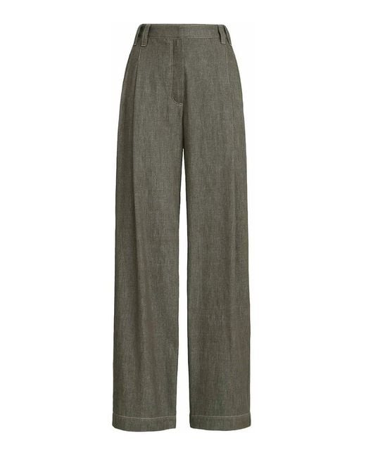 Brunello Cucinelli Green Wide Trousers