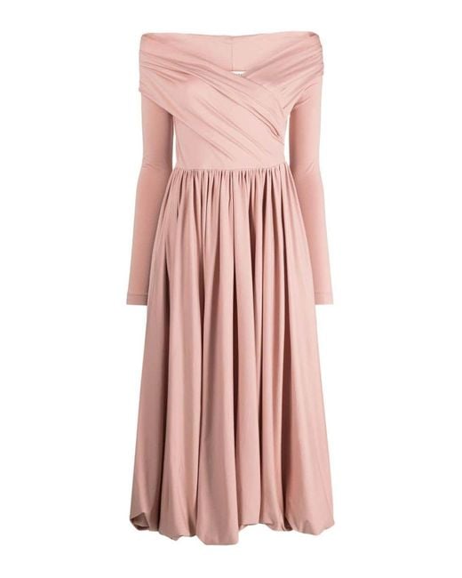 Philosophy Di Lorenzo Serafini Pink Cotton Jersey Midi Dress