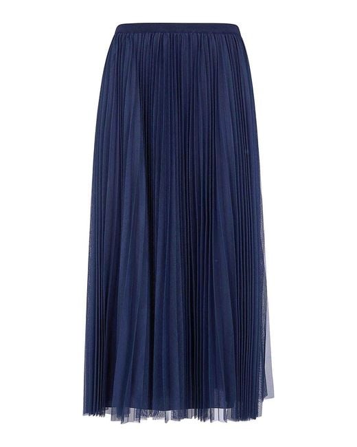 Fabiana Filippi Blue Tulle Plisse Skirt