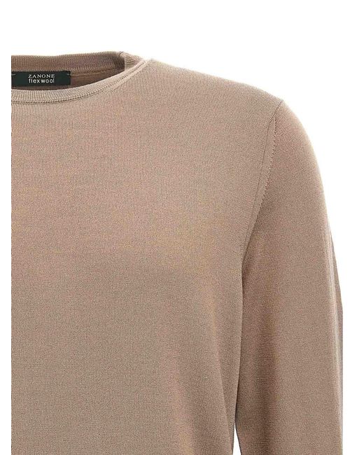 Zanone Brown Wool Sweater for men
