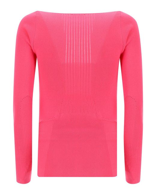 Balenciaga Pink Sweetheart Neck Jumper