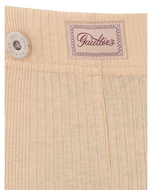 Jean Paul Gaultier White Nude Ribbed Shorts