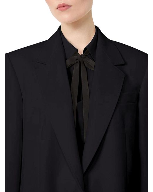 Max Mara Black Single-Breasted Cady Blazer