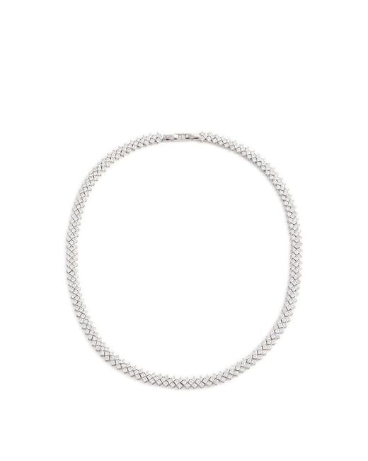 Self-Portrait White Crystal Necklace