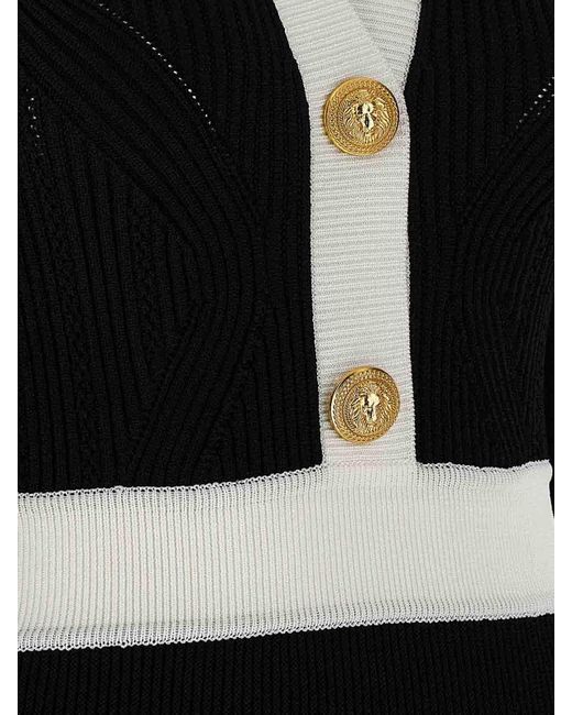 Balmain Black Two-Tone Dress
