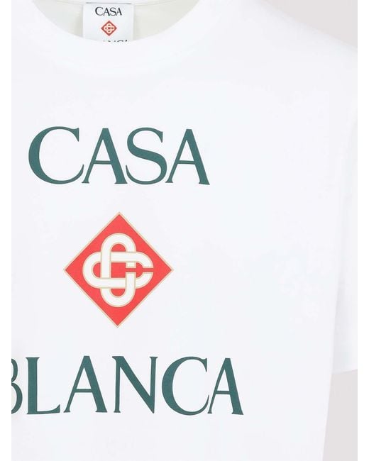 Casablanca White Logo-Print T-Shirt for men