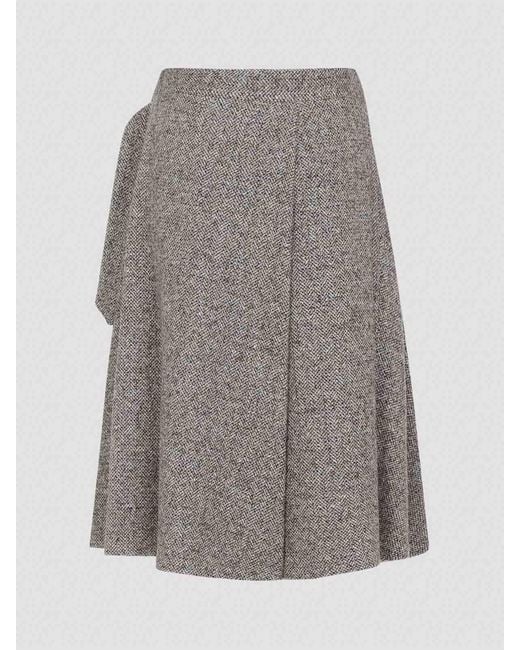 Brunello Cucinelli Gray Kilt Skirt