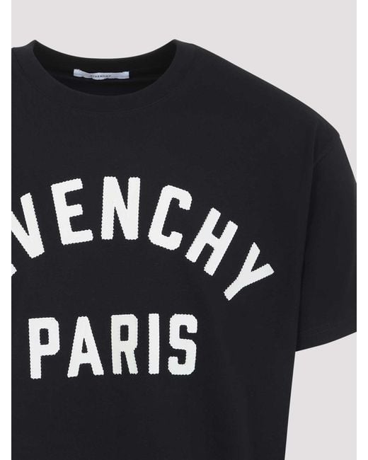 Givenchy Black Logo Print Straight Fit Cotton T-Shirt for men