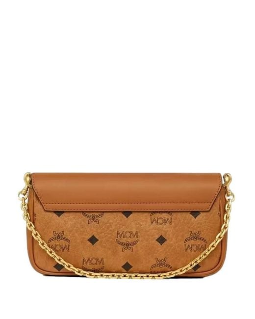 MCM Brown Tracy Leather Crossbody