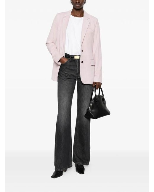 Desa Nineteenseventytwo Pink Leather Classic Blazer