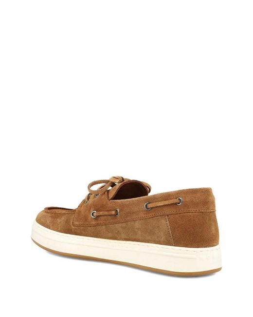 Hogan Brown Suede Leather Moccasins for men