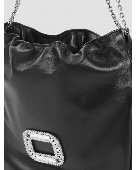 Roger Vivier Black Pilgrim Pocket Mini Clutch