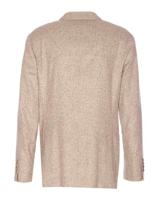 Brunello Cucinelli Natural Double-Breasted Blazer for men