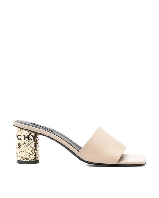 Givenchy Natural Tape Heeled Leather Mules