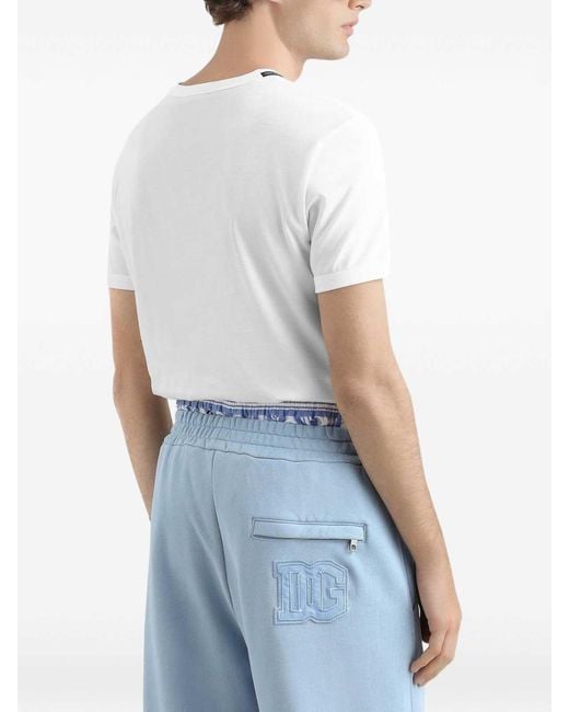 Dolce & Gabbana White T-Shirt With Application for men