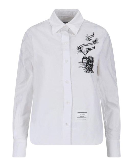 Thom Browne White Hector Trophy Shirt