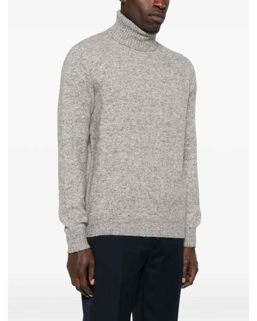 Brunello Cucinelli Gray Melange Turtleneck Sweater for men