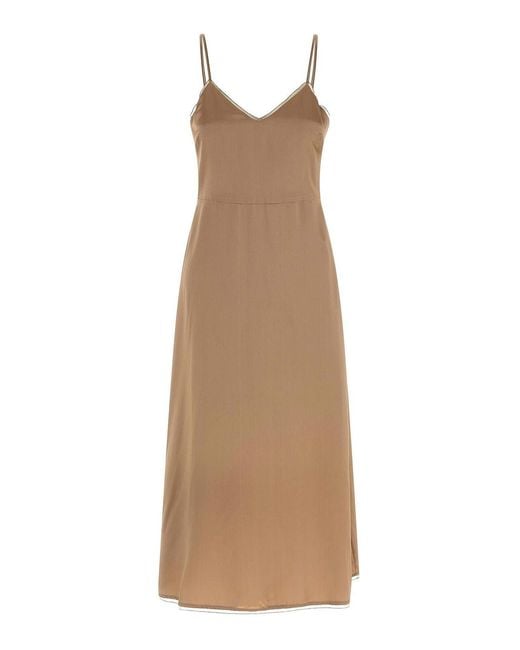 Fabiana Filippi Brown Dress With Cape