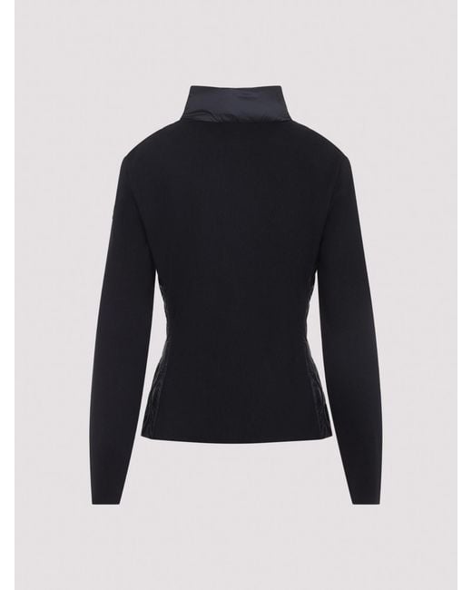 Moncler Black Quilted Zip-Up Cardigan