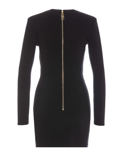 Elisabetta Franchi Black Crepe Mini Dress With Zip