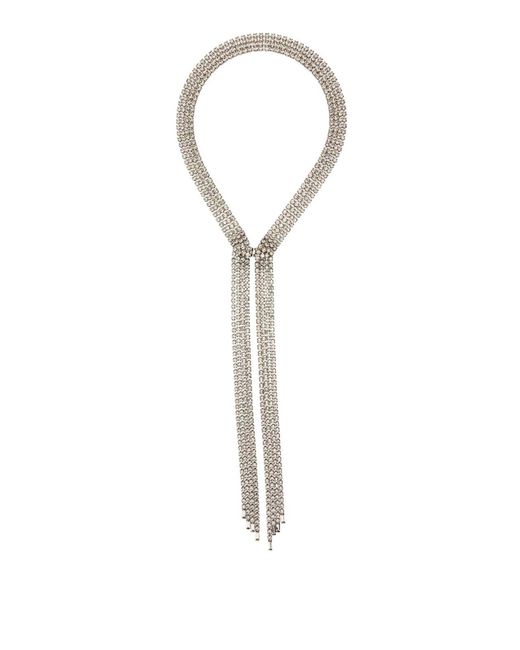 Helene Zubeldia White Crystal Palace Crystal Tie Necklace