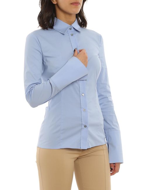 Patrizia Pepe Blue Poplin Shirt