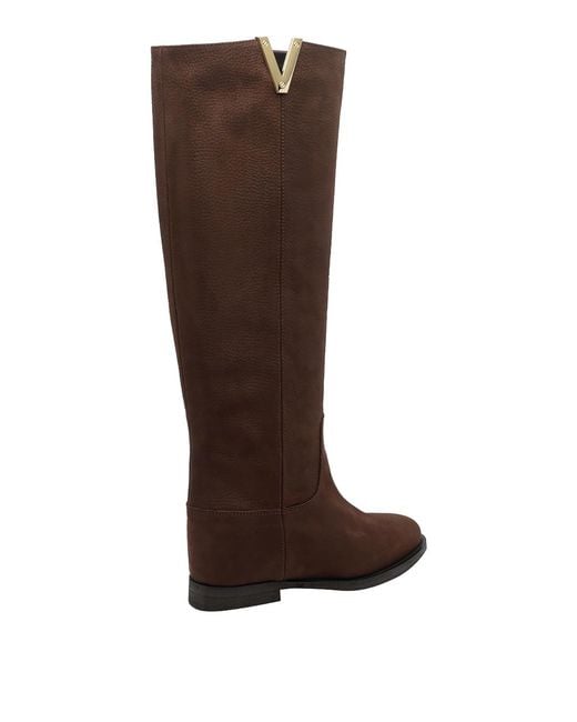 Via Roma 15 Brown Leather V Boots