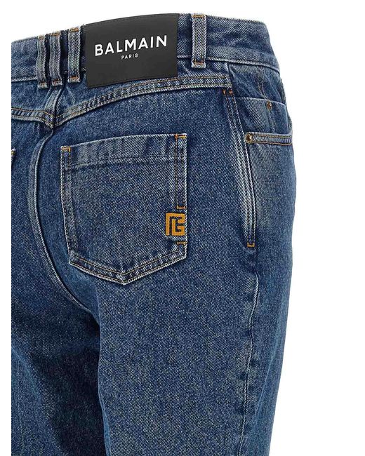 Balmain Blue Embroidery Jeans