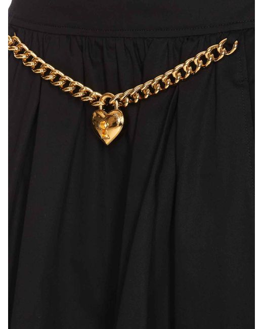 Moschino Black Heart Lock Skirt