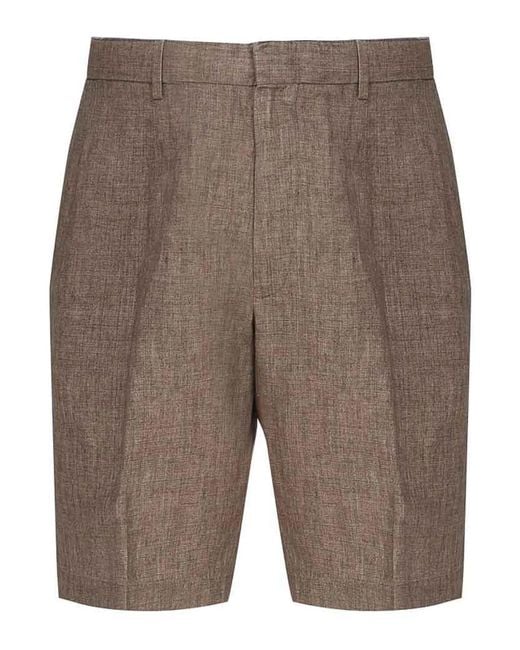 Zegna Gray Linen Shorts for men