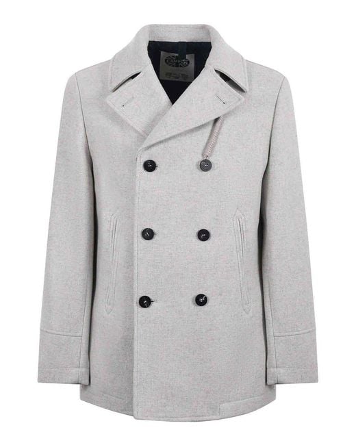 Camplin Gray Wool Blend Peacoat for men