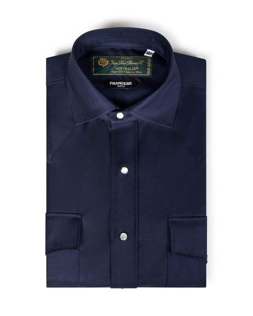 Franzese Collection Blue Western Shirt for men