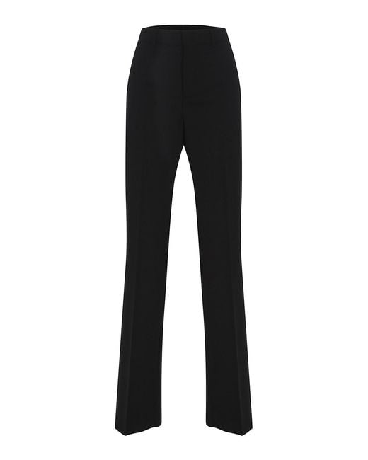 DSquared² Black Wool Blend High Rise Trousers