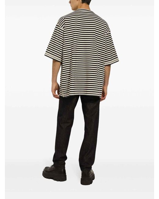 Dolce & Gabbana Black Striped T-shirt for men