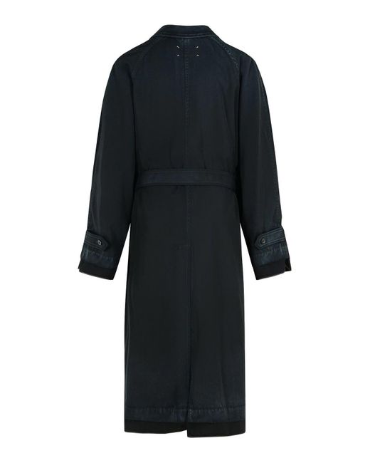 Maison Margiela Black Virgin Wool Trench Coat for men
