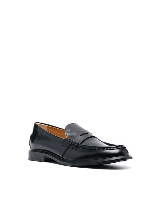 Tod's Black Penny Leather Loafers