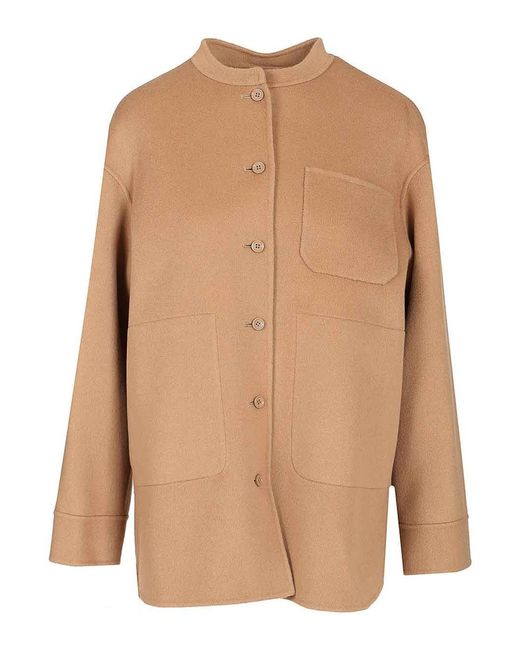 Max Mara Brown Wool Shirt Jacket