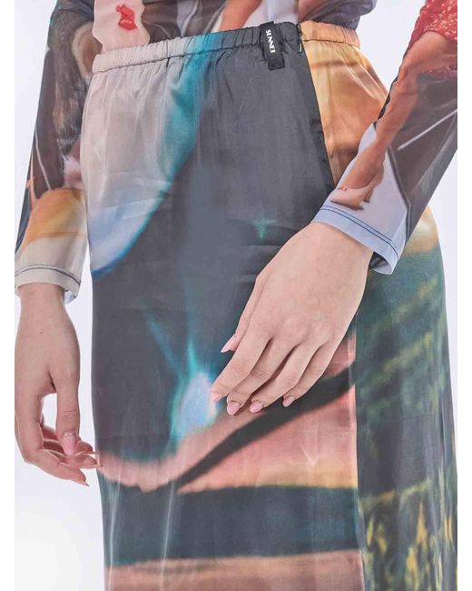 Sunnei Gray Long Skirt Annemarie