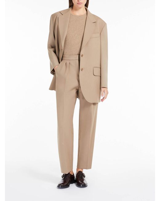Max Mara Natural Verbano Slim-Fit Stretch-Wool Trousers