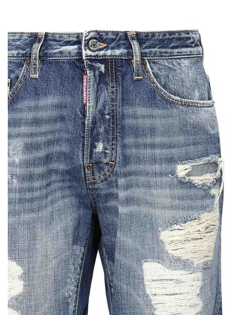 DSquared² Blue Fraded Wash Bro Jeans for men