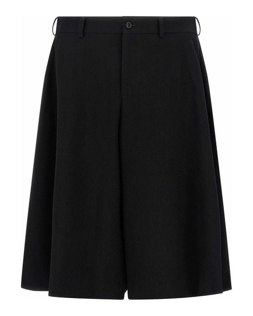 Comme Des Garcons Hommes Plus Black Extra Loose Leg Bermuda Shorts for men