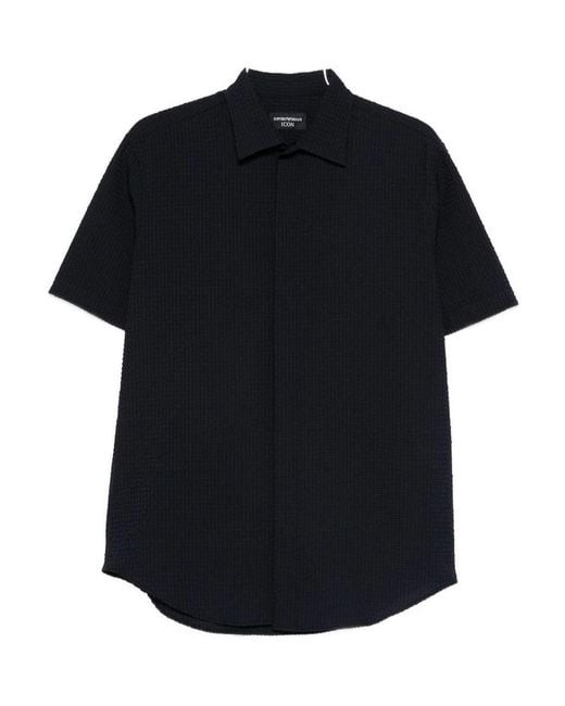 Emporio Armani Black Short Sleeves Shirt for men