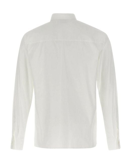 Ferragamo White Poplin Shirt for men