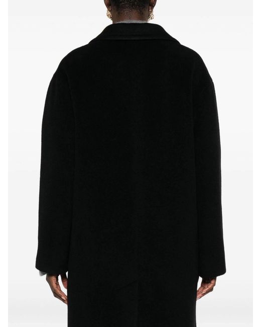 Tagliatore Black Wool Single-Breasted Coat