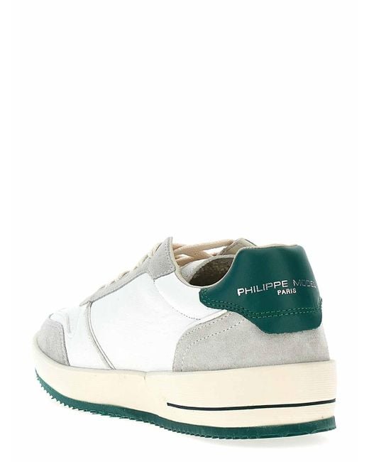 Philippe Model White Leather And Suede Sneakers for men
